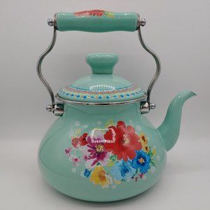 The Pioneer Woman Breezy Blossom Enamel On Steel 1.9-Quart Tea Kettle (FLAW)